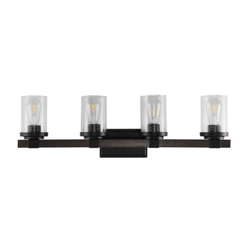 Bungalow Iron/Seeded Glass Rustic Farmhouse LED Vanity Light